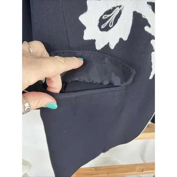 Vintage Y2K Karen Kane Black White Detail One Button Blazer #1299 Size 10 - Picture 3 of 6